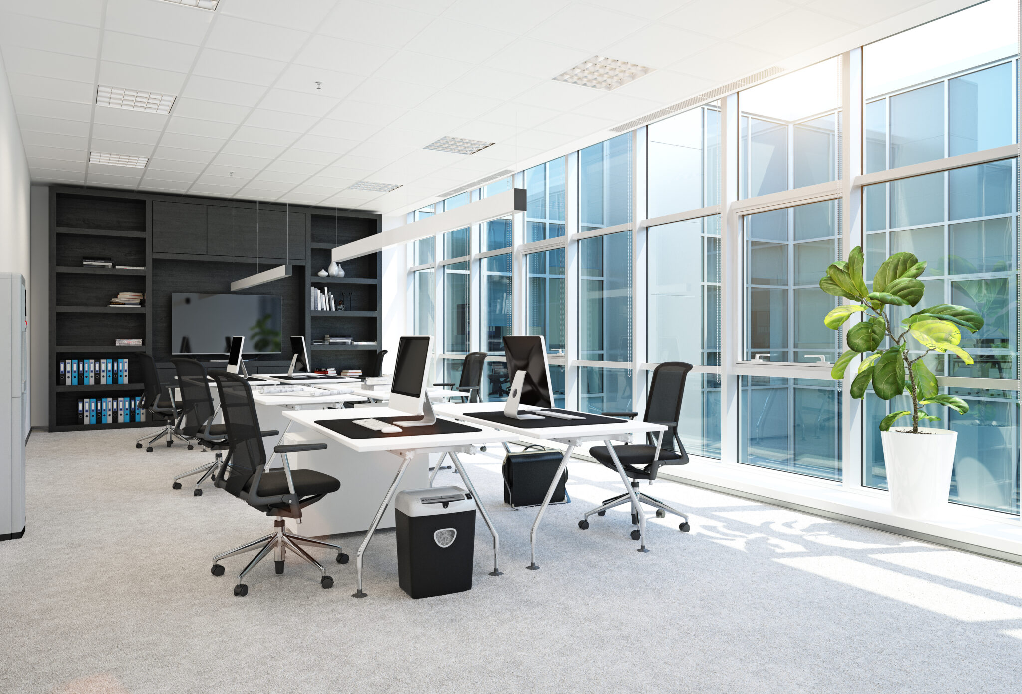 modern office interior. 3D rendering concept